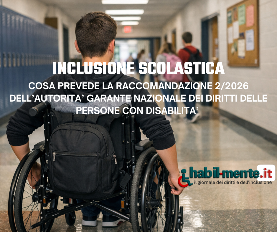 assistenza di Studente con disabilità in un ambiente scolastico inclusivo con personale di supporto.